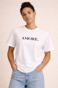 AMORE. T-Shirt weiß / schwarz